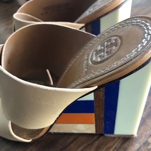 Tory Burch leather slip-on wedges